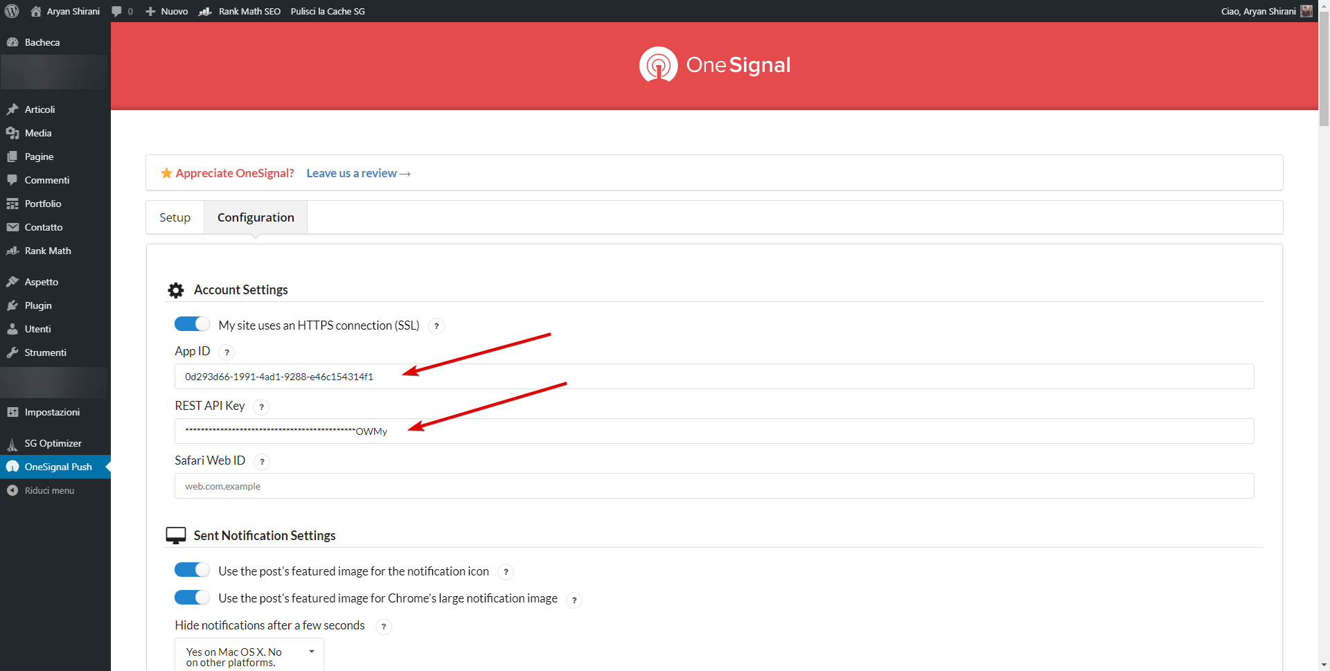 Configurazione OneSignal su WordPress per notifiche push
